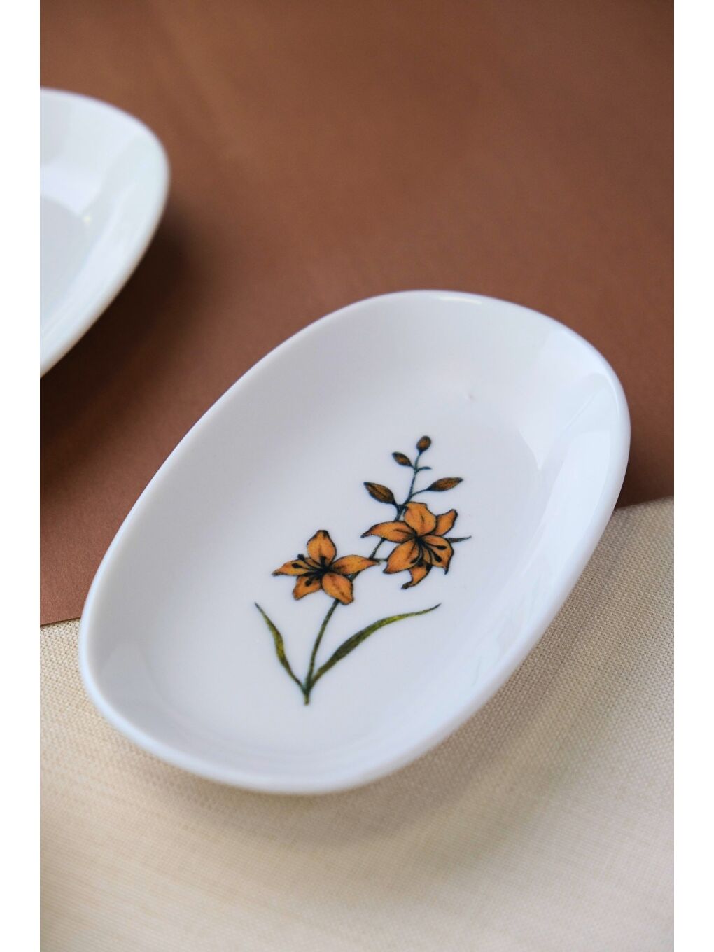 Beyaz Porselen Azelya Oval Kayık Tabak 15x8,5x2cm 4 Parça-2