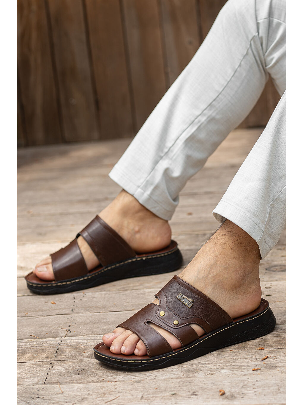 Kahverengi GNC Günlük Ortopedik Erkek Terlik