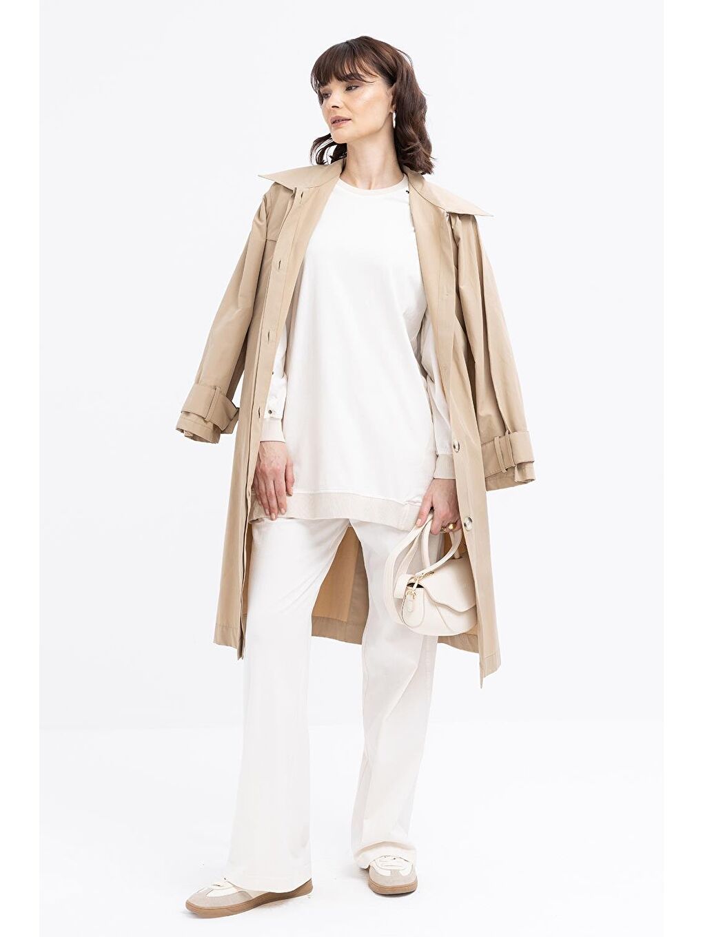 Bej Taş-Ribanalı Pantolonlu Takım