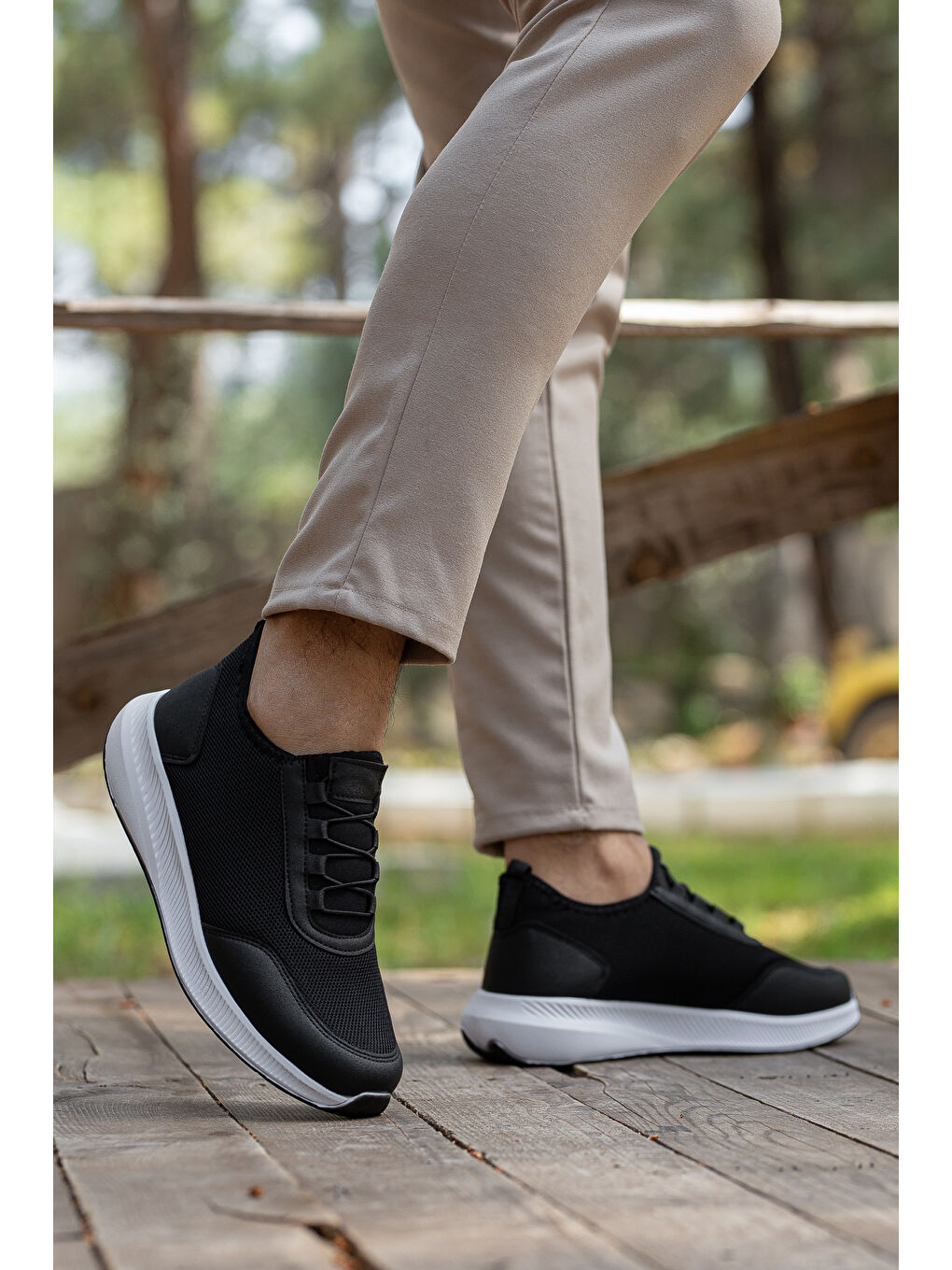 Siyah D0126 Günlük Ortopedik Erkek Sneaker Spor Ayakkabı-2