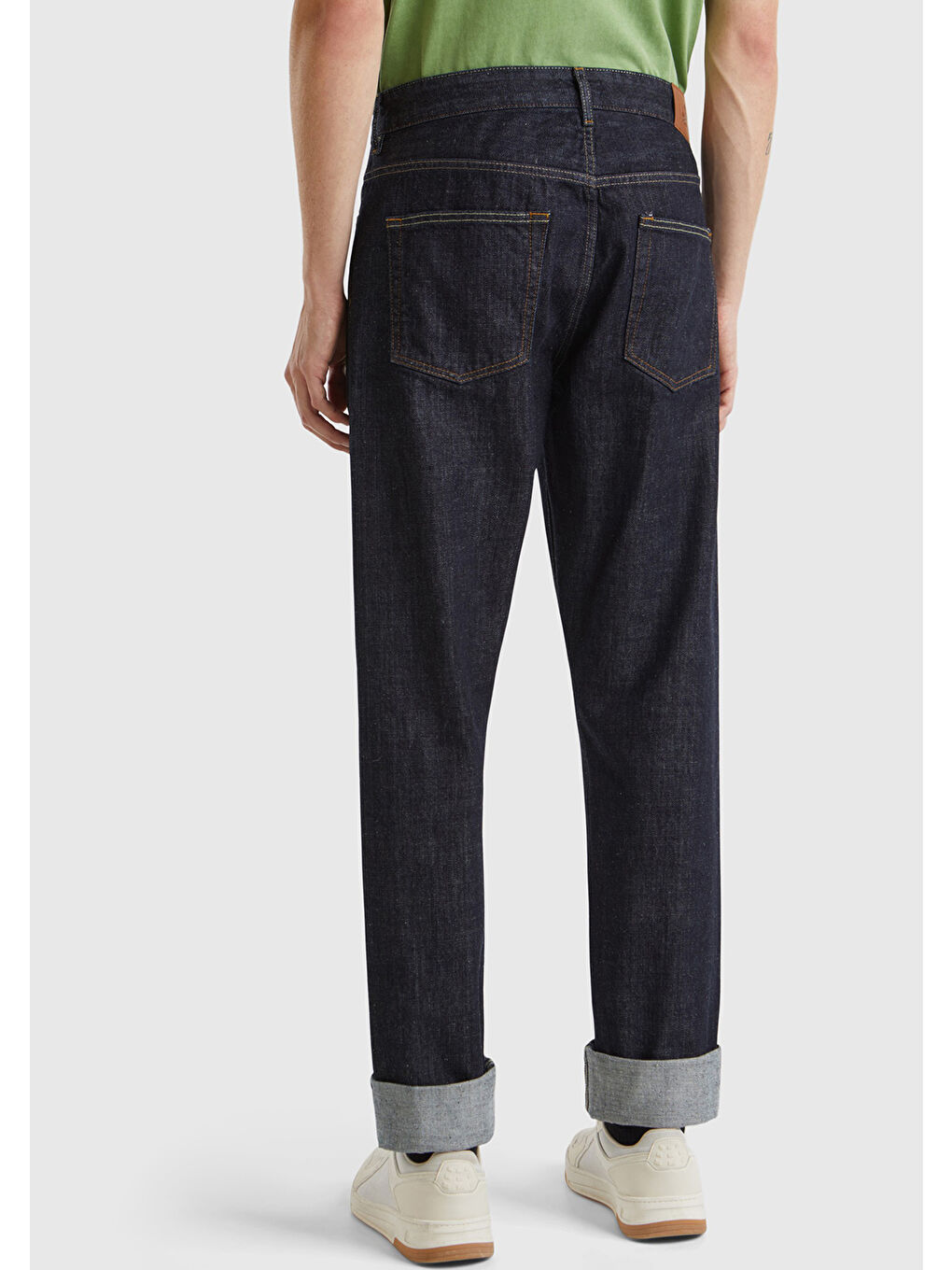 Erkek Antrasit %100 Pamuk Kıvrık Paça Denim Pantolon-2