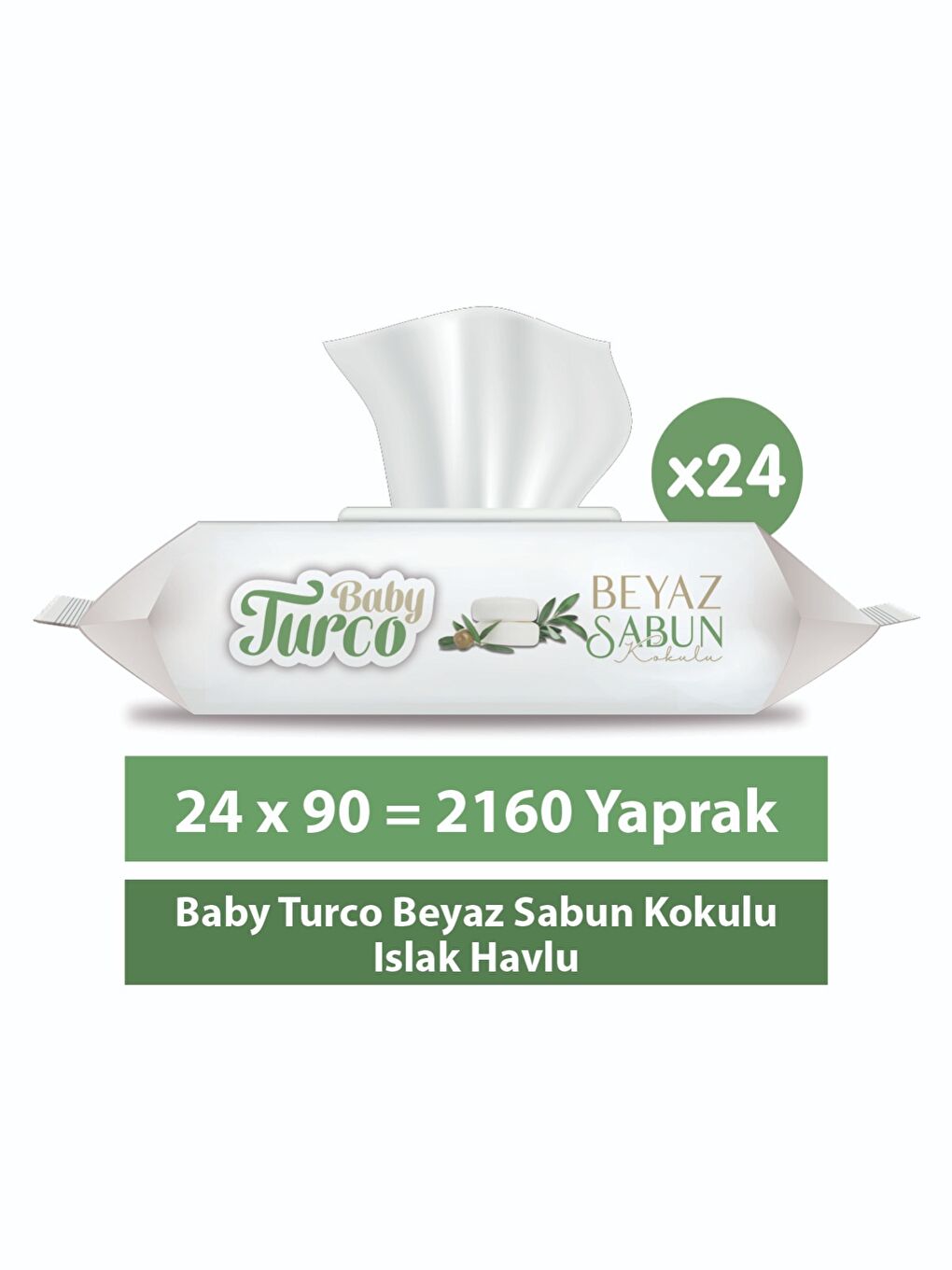 Baby Turco Beyaz Sabun Kokulu Islak Havlu 24x90