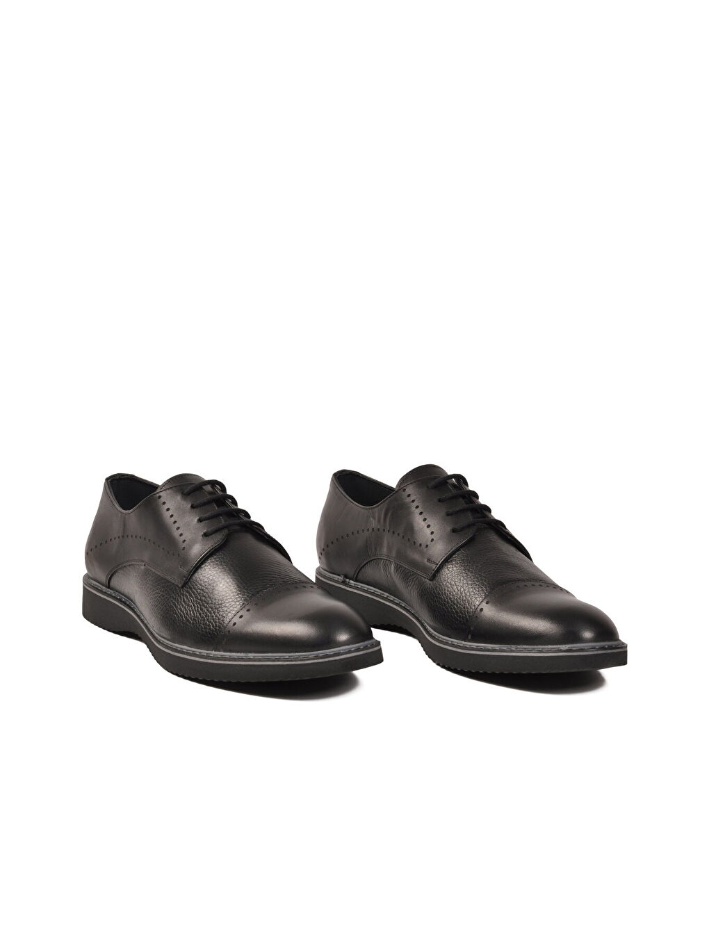 Siyah Hakiki Deri Büyük Numara Erkek Casual Ayakkabı 1919 M-2