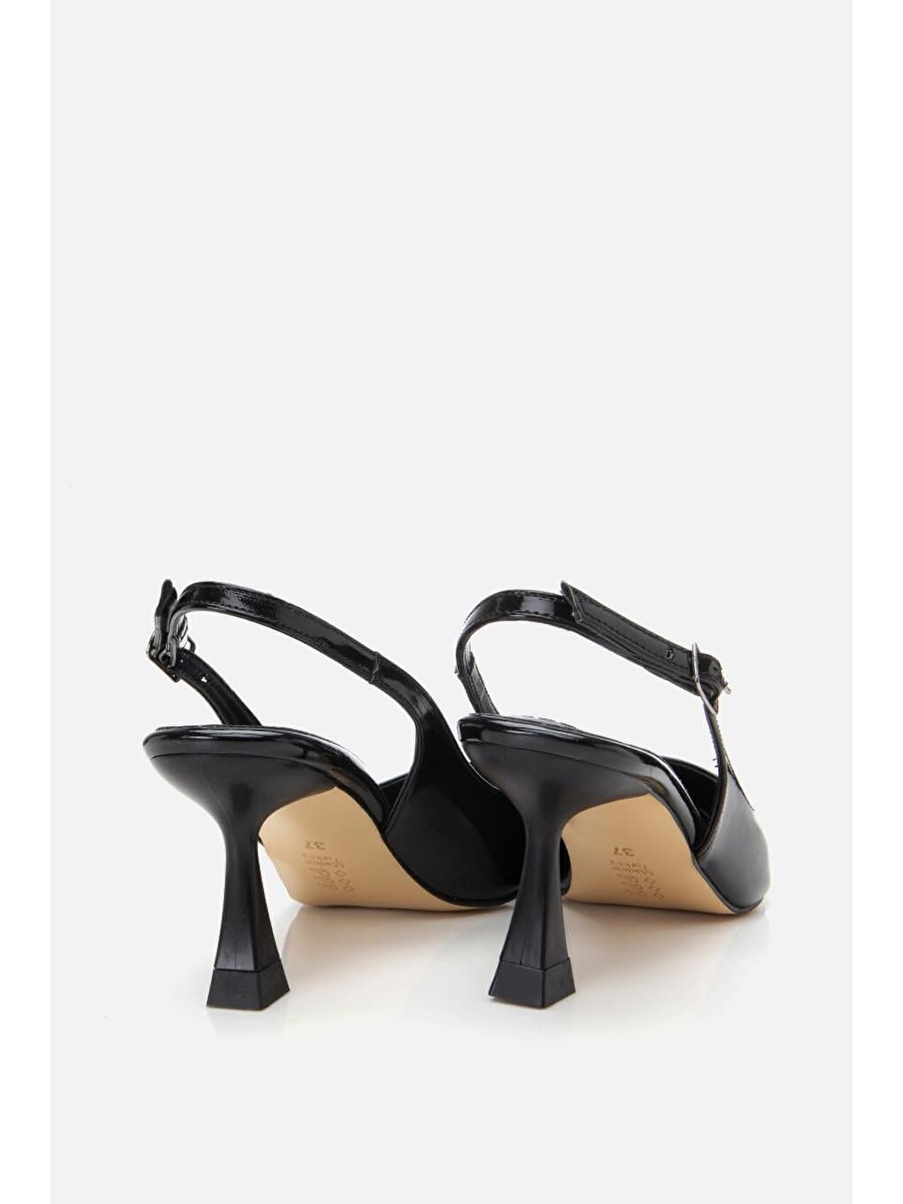 Kadın Siyah Ayarlanabilir Tokalı Stiletto-8