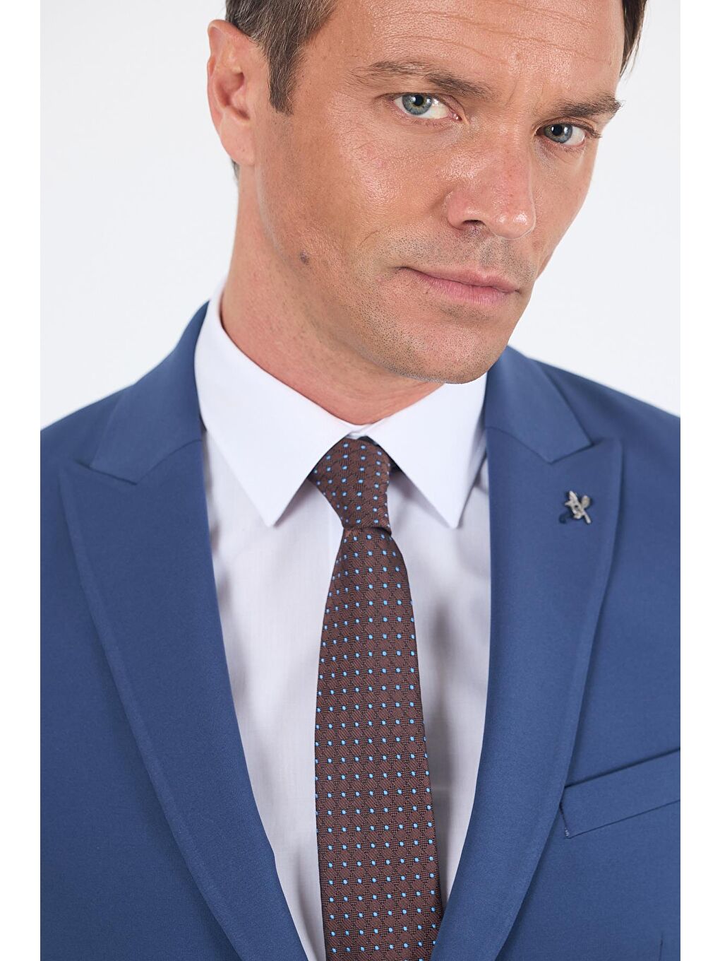 Lacivert Kırlangıç Yaka Kelebek Astar 6 Drop Slim Fit Beli Lastikli Takım Elbise 1001250176-3