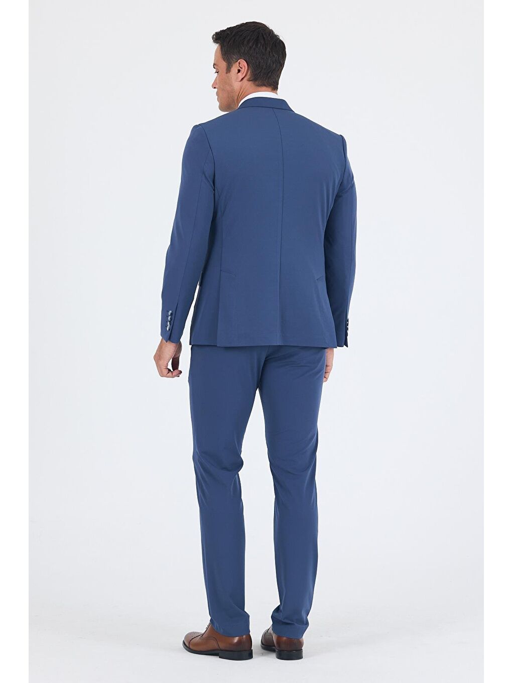 Lacivert Kırlangıç Yaka Kelebek Astar 6 Drop Slim Fit Beli Lastikli Takım Elbise 1001250176-4