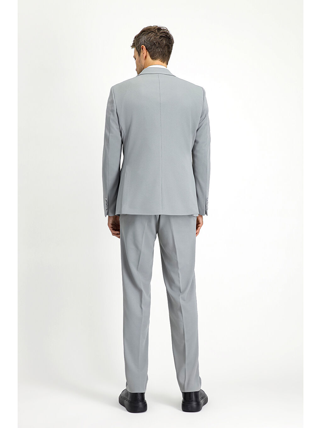 Gri 6 Drop Regular Fit Standart Kesim Mevsimlik Mono Yaka Takım Elbise-5