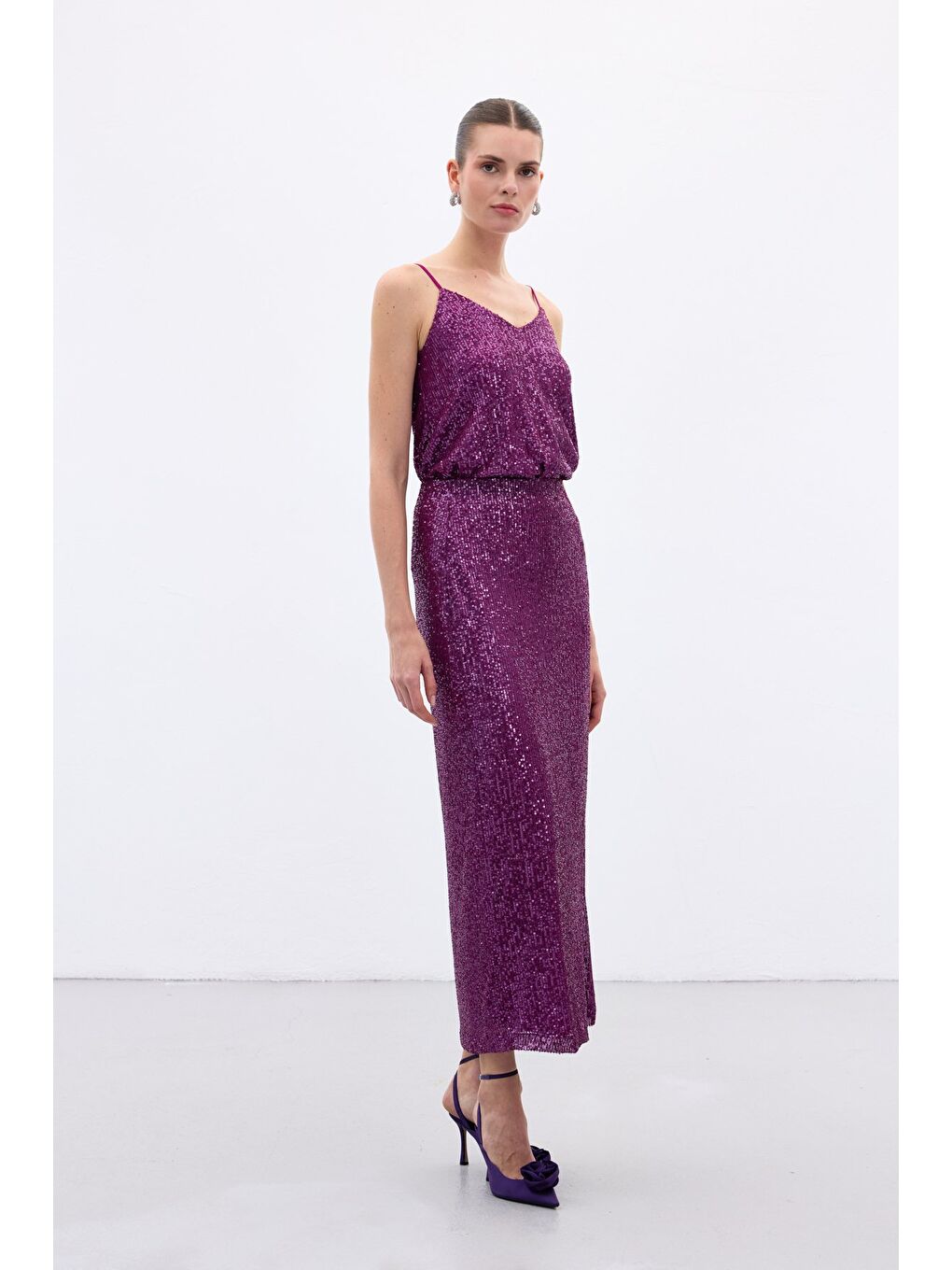 Karolin Midi Etek - Mürdüm-2