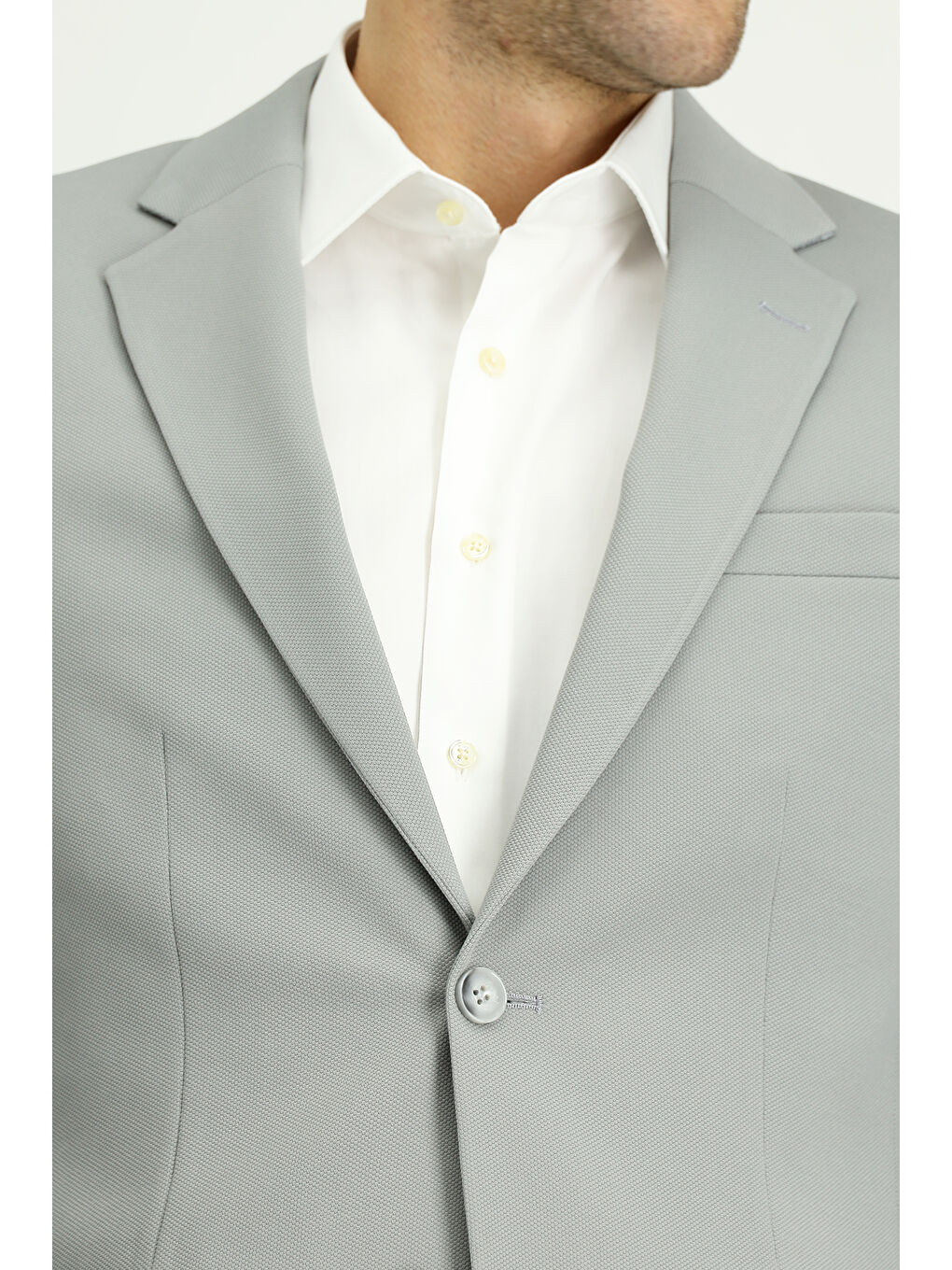 Gri 6 Drop Regular Fit Standart Kesim Mevsimlik Mono Yaka Takım Elbise-7