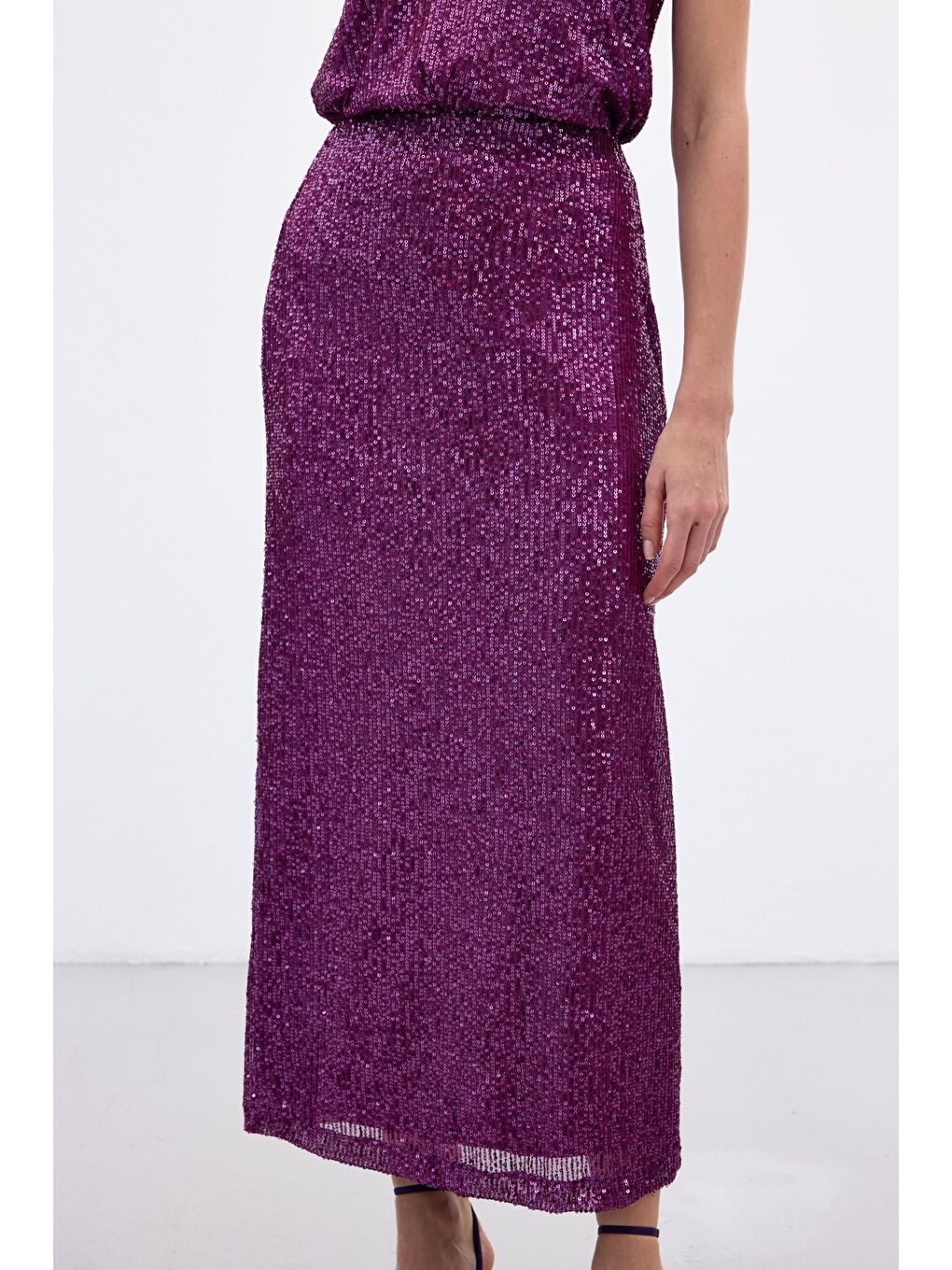 Karolin Midi Etek - Mürdüm-4