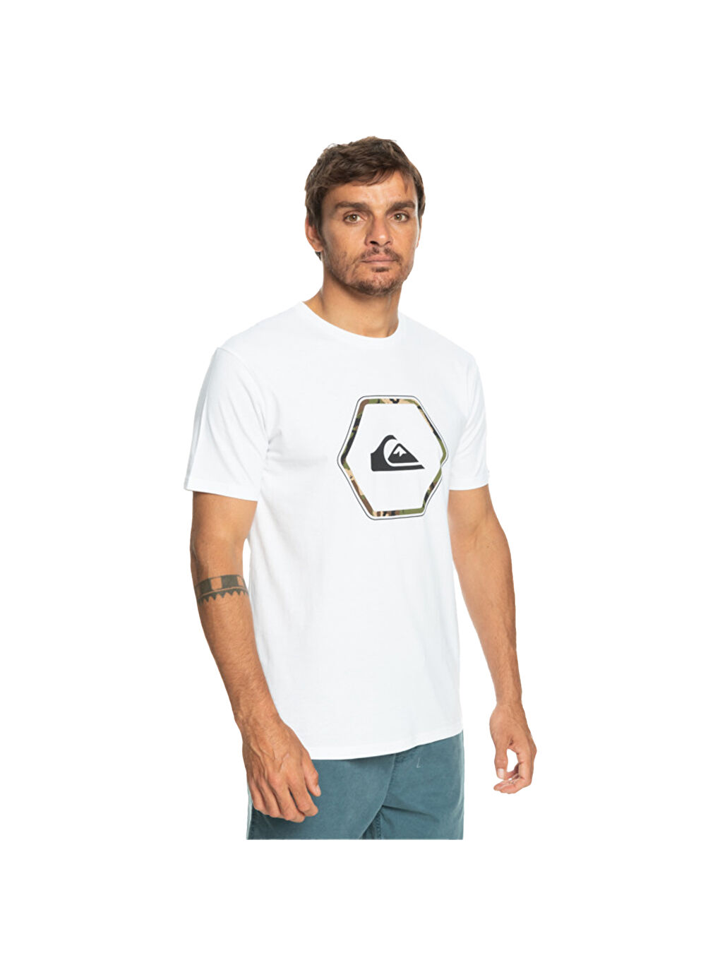 Beyaz Inshapes Erkek Renkli Tişört-1