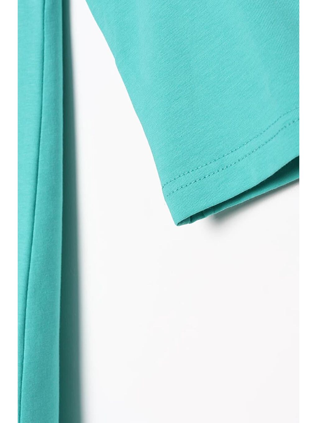 Turkuaz-Uzun Kollu İçlik Elbise-4