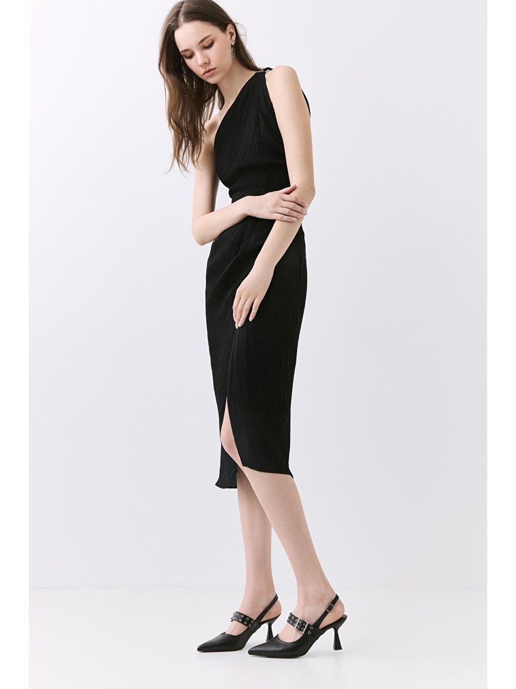 Kadın Siyah Kemerli Stiletto-1