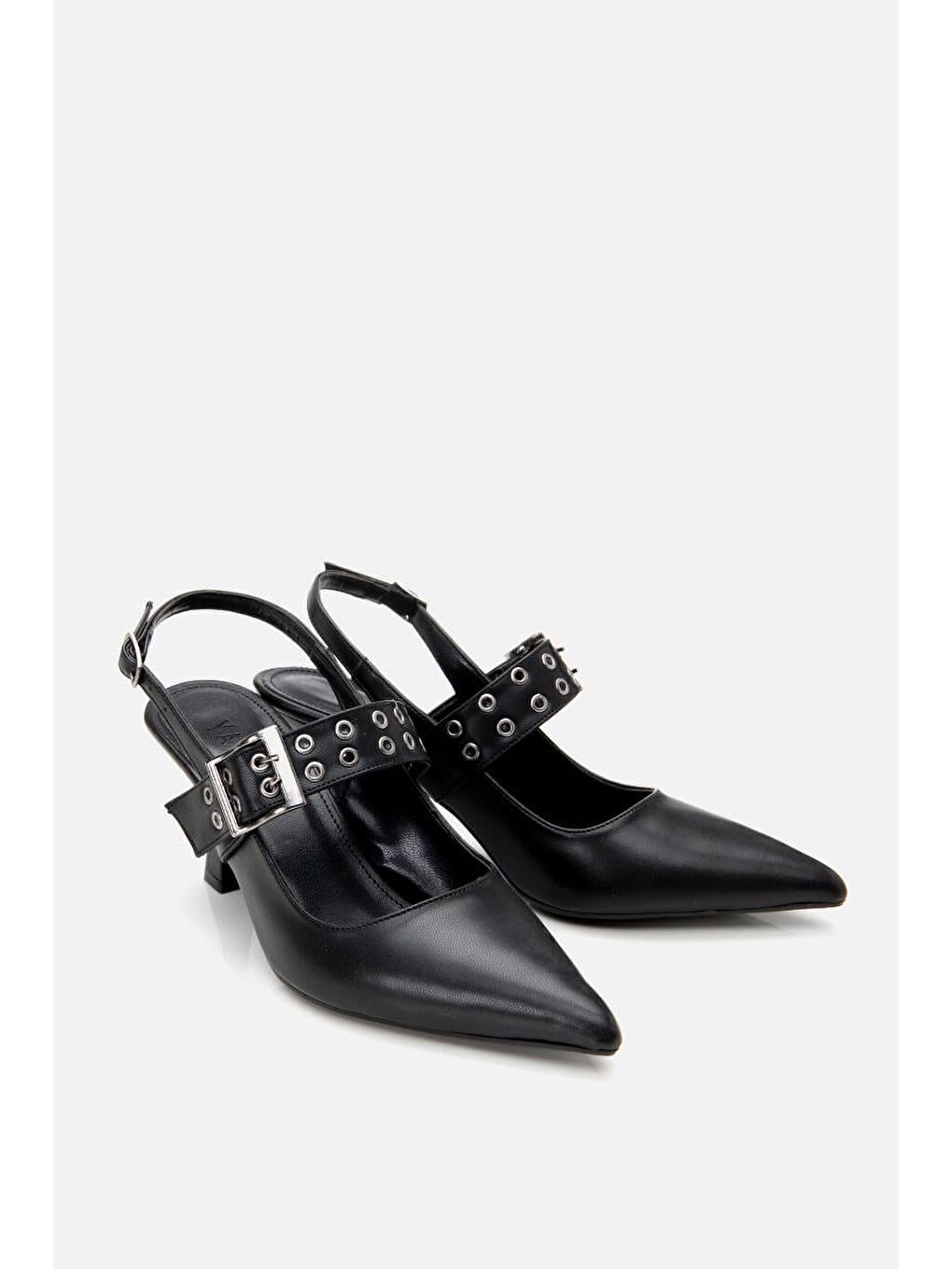 Kadın Siyah Kemerli Stiletto-3