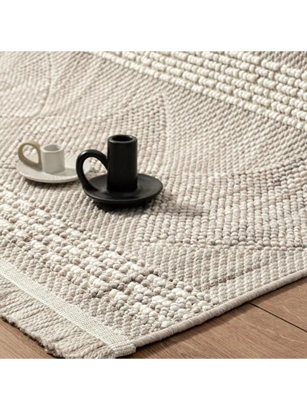 Agra Cyan Modern İskandinav Desenli Halı - Gri - 120x180 cm-6