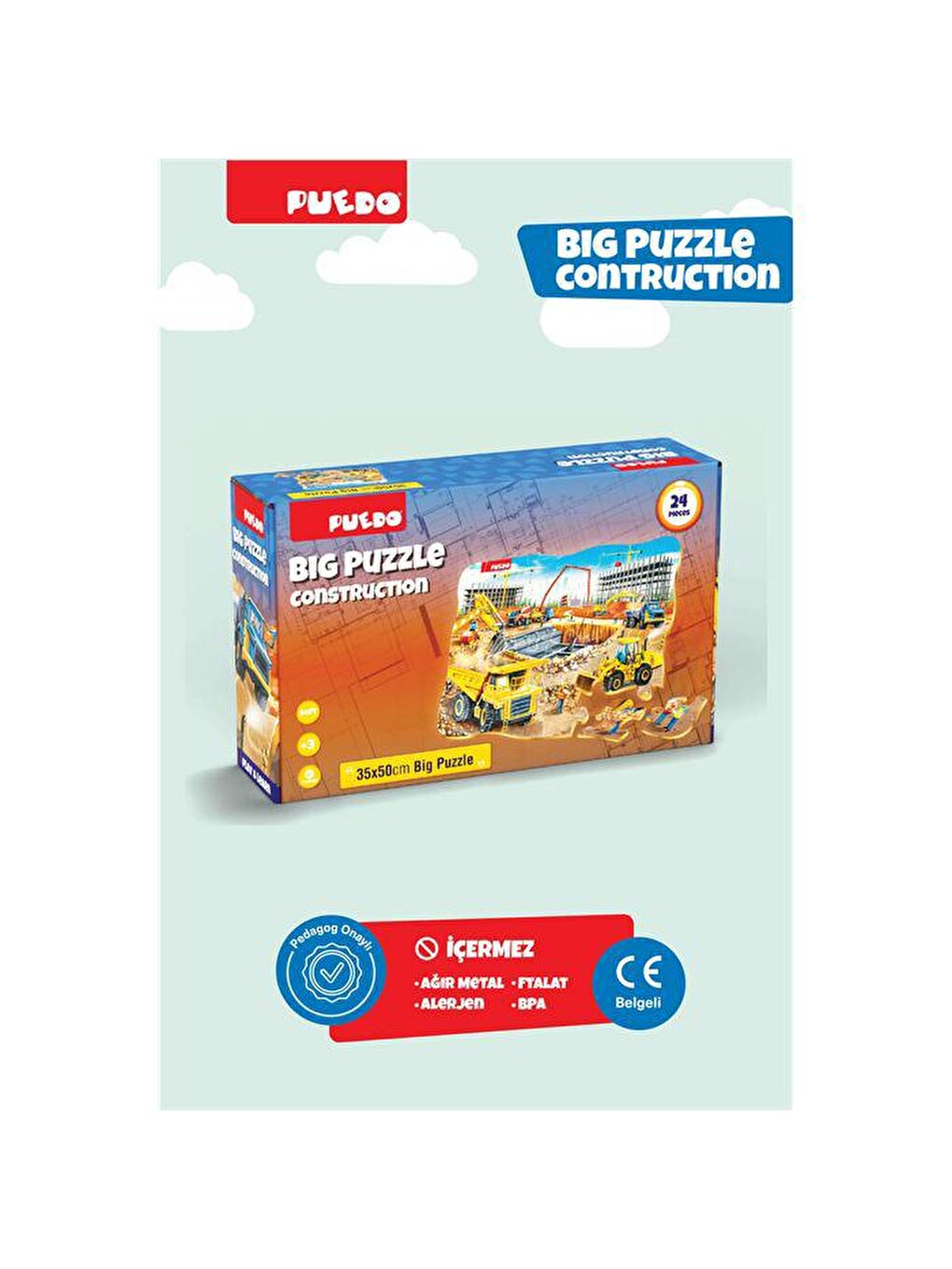 Puedo Karışık Big Puzzle - Construction (24 Parça)