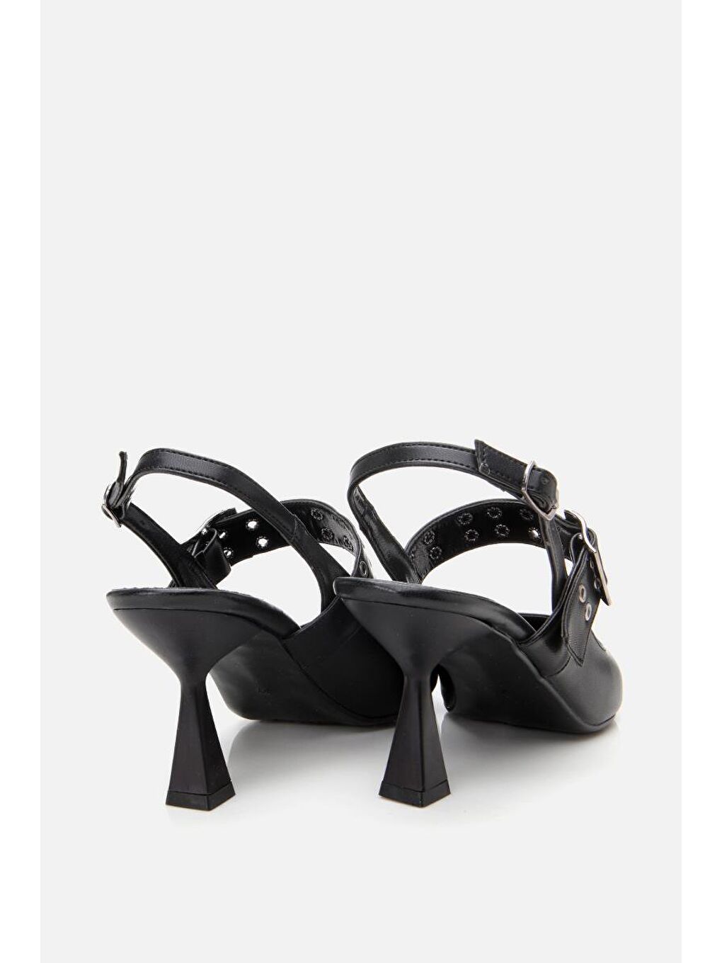 Kadın Siyah Kemerli Stiletto-8