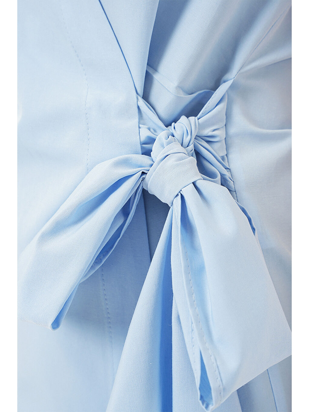 Kadın Sıfır Kol Anvelop Gömlek 20343 - Mavi-4