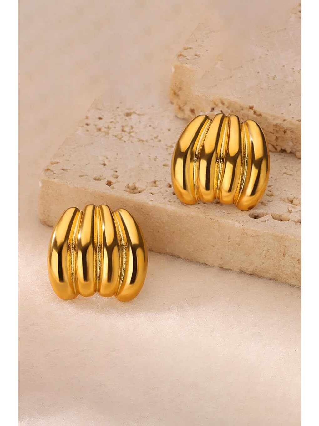 Sarı Harmony Gold Çelik Kadın Küpe