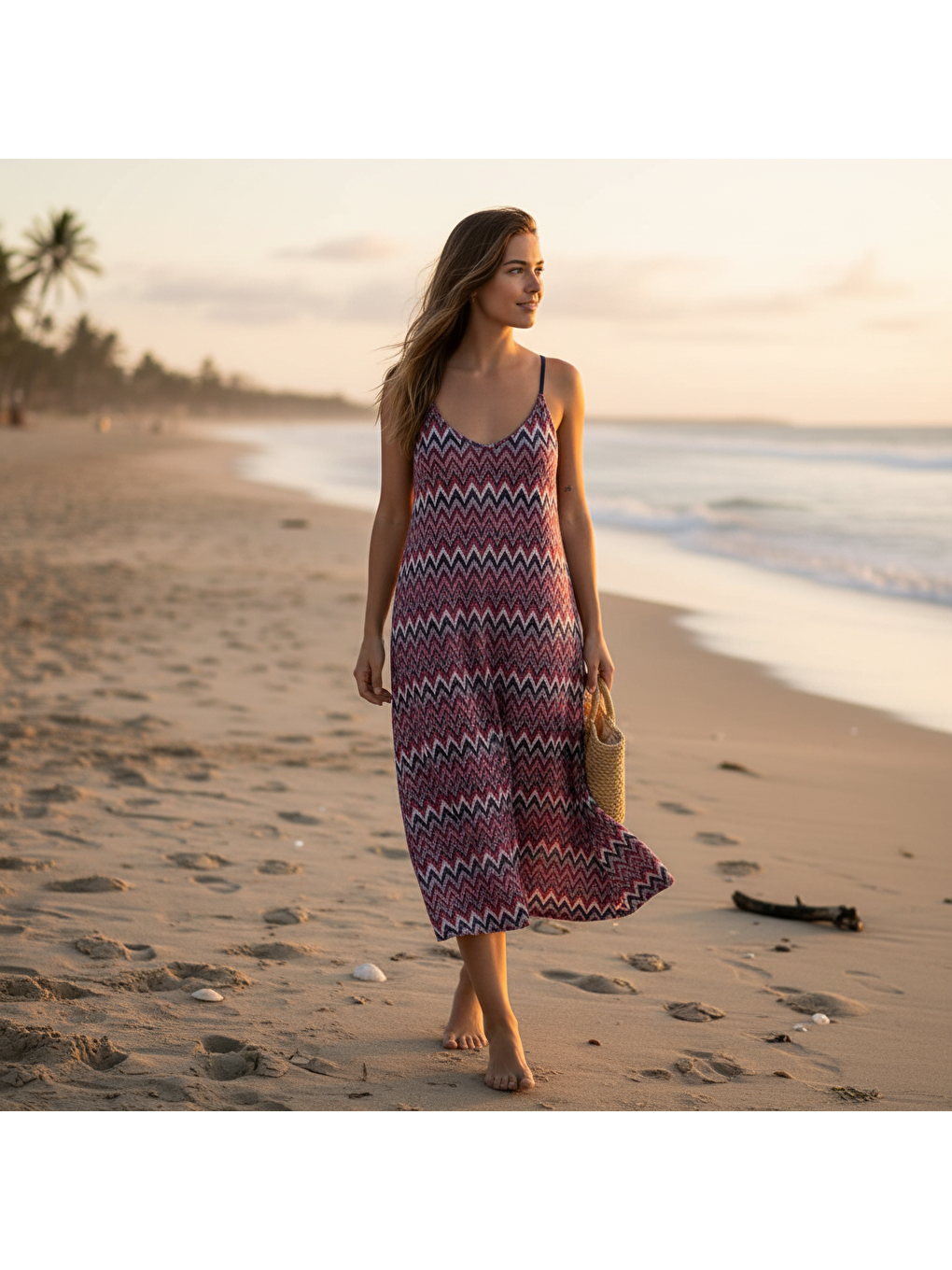 Karışık Kadın Plaj Giyim Bordo Desenli Elbise Bb2403