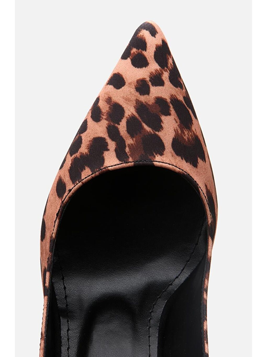 Kahverengi Kadın Taba Leopar Desenli Ayarlanabilir Tokalı Stiletto-5