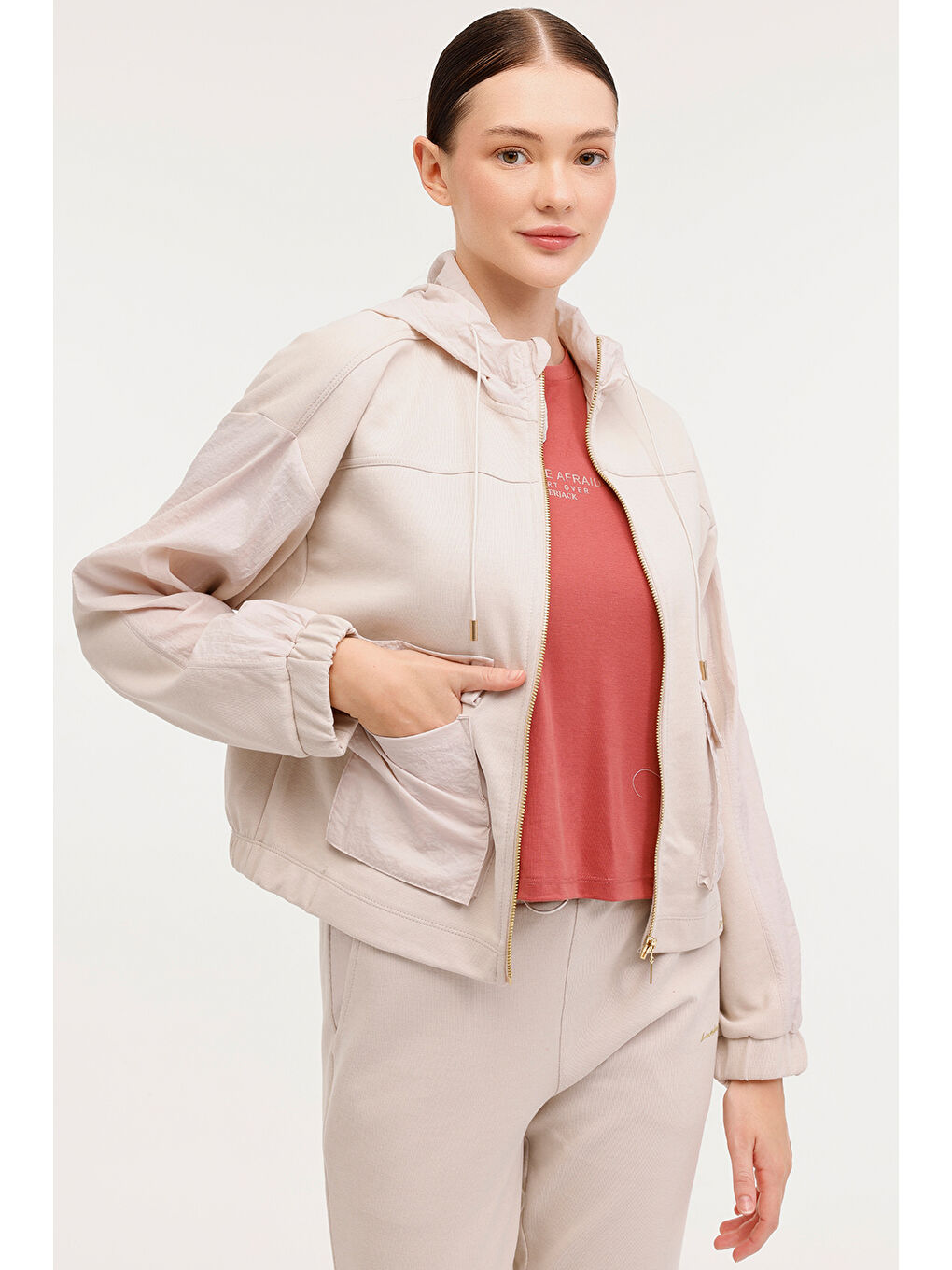 WL MABEL 18ES120 4PR Bej Kadın Eşofman Üstü-6