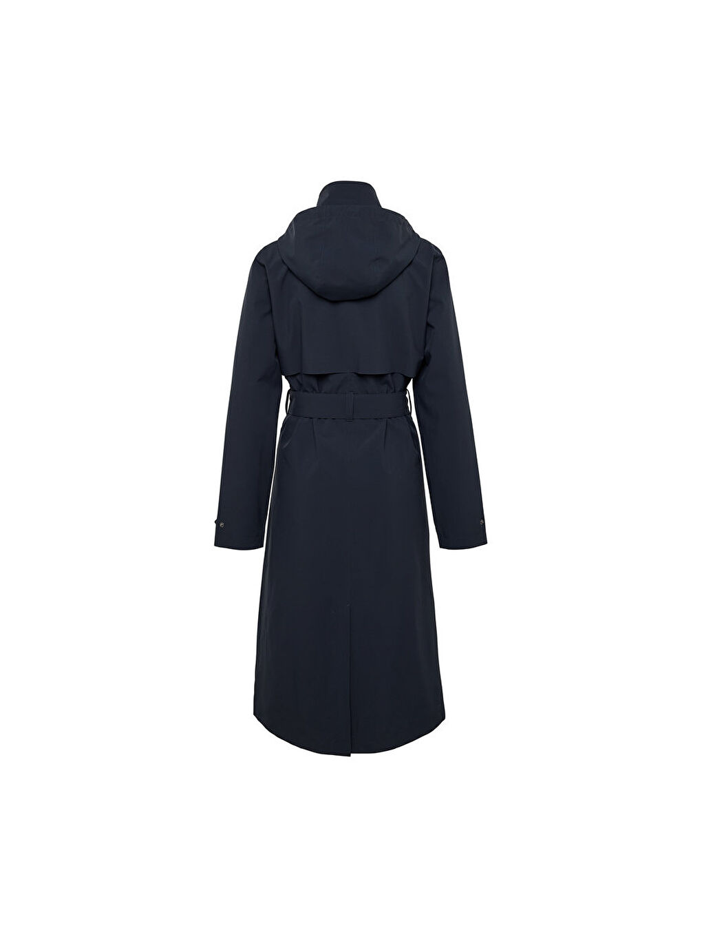 Siyah Kadın Yağmurluk Trençkot, Uzun-4