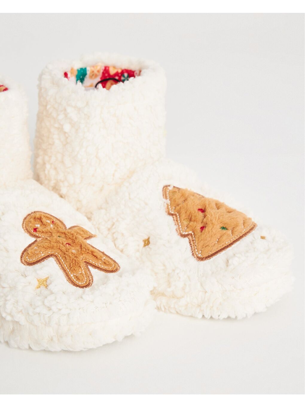 Kadın Beyaz Pelüş Temalı Panduf - Cookie-1