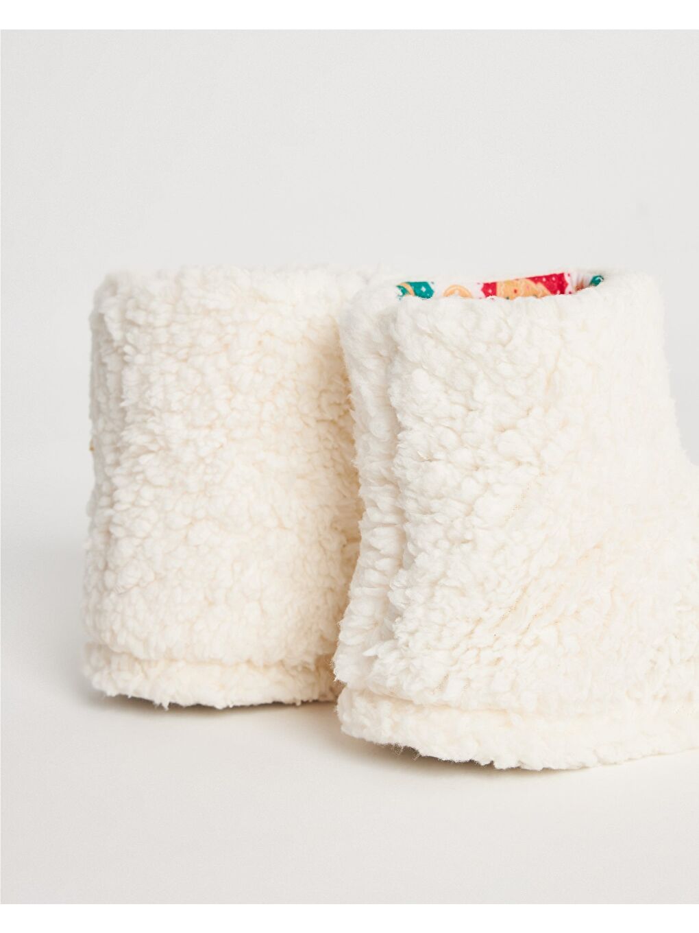 Kadın Beyaz Pelüş Temalı Panduf - Cookie-2