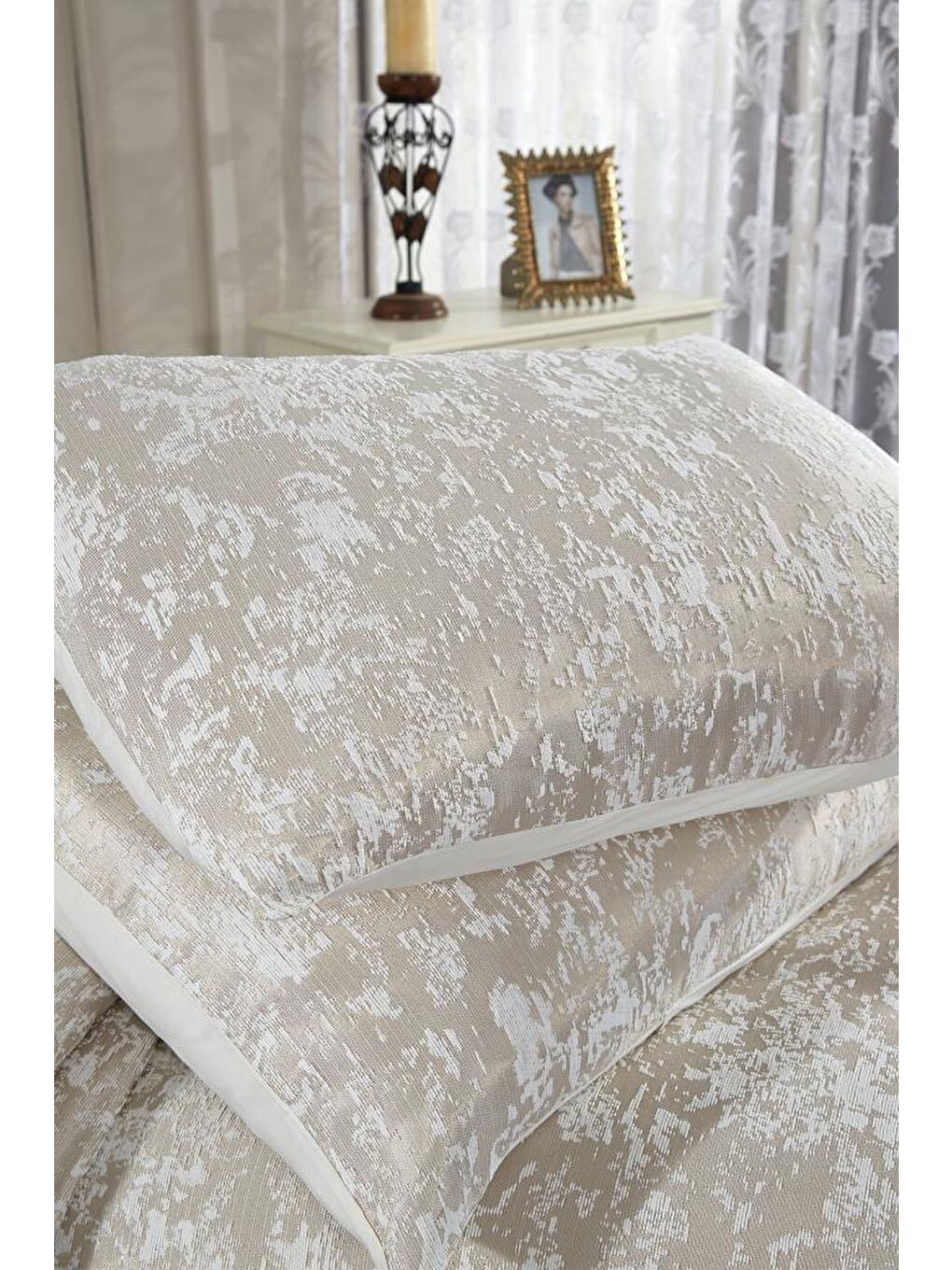 Karışık Slayka Tek Kişilik Yatak Örtüsü Cappucino-3