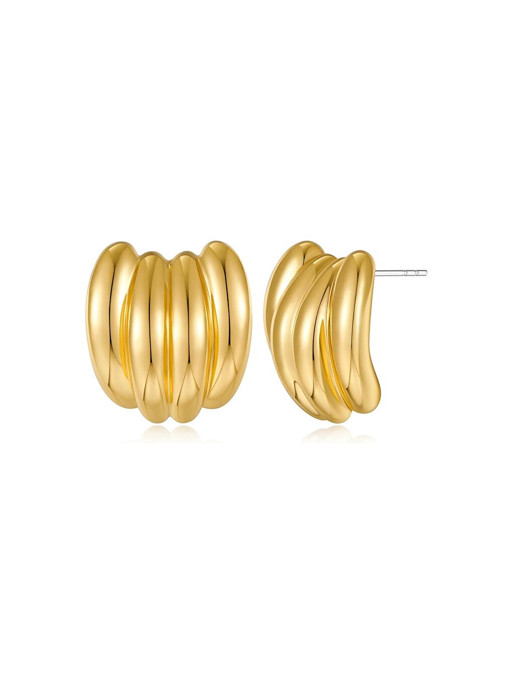 Sarı Harmony Gold Çelik Kadın Küpe-8