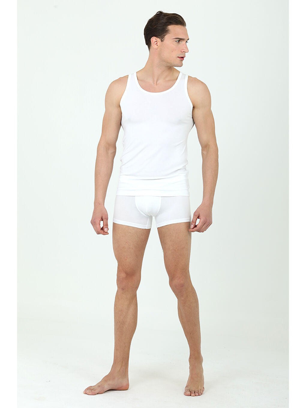 Beyaz Boxer Atlet Set BEYAZ-1