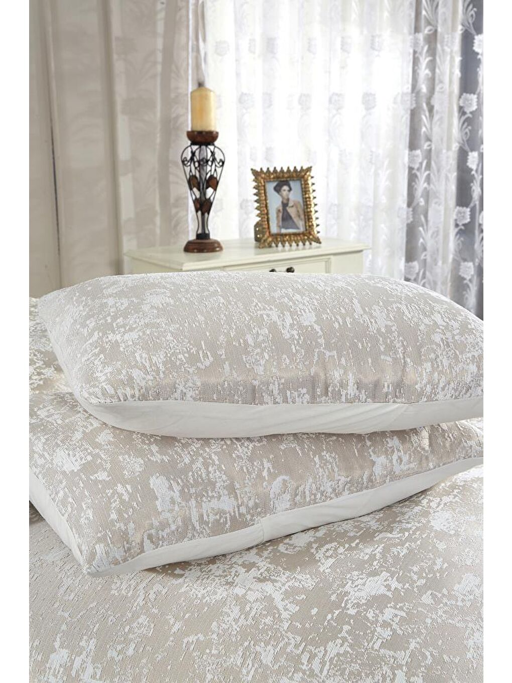 Karışık Slayka Tek Kişilik Yatak Örtüsü Cappucino-5