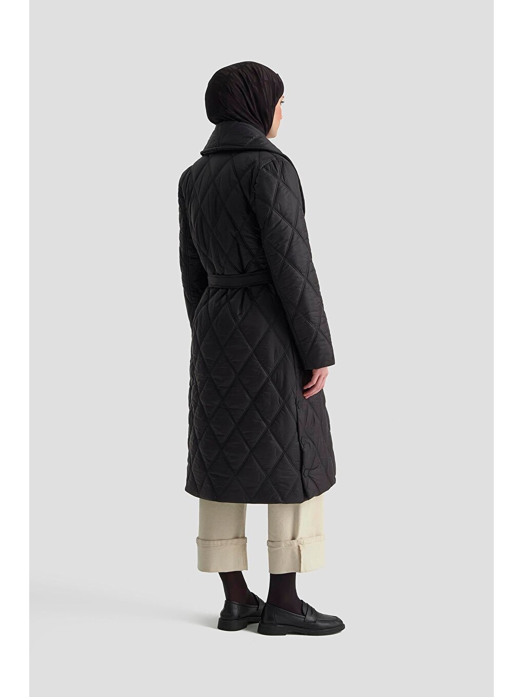 Şal Yaka Kapitone Kaban 25Kd2201 Siyah-4