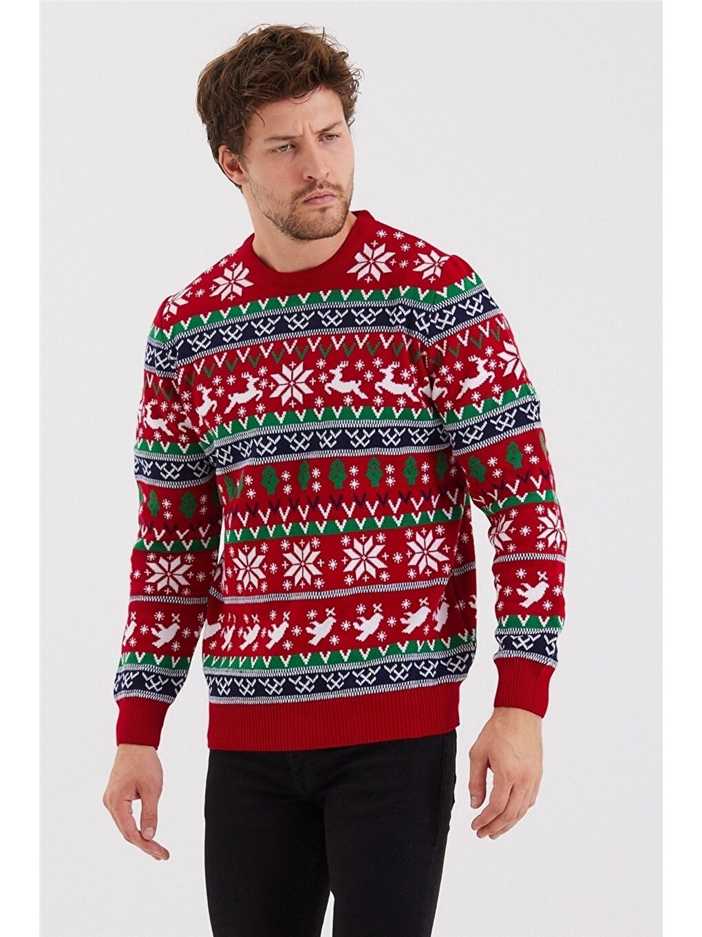 Karışık Erkek Christmas Yılbaşı Kazağı-1