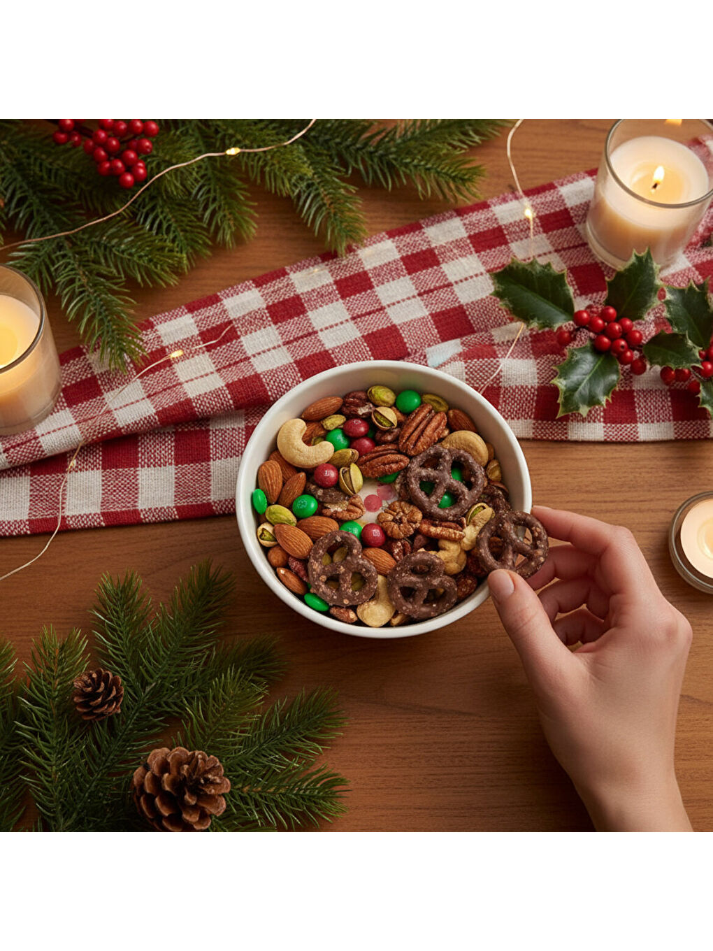 Ekru Paris 2li kırmızı meyveli kase 11 cm 6829-4