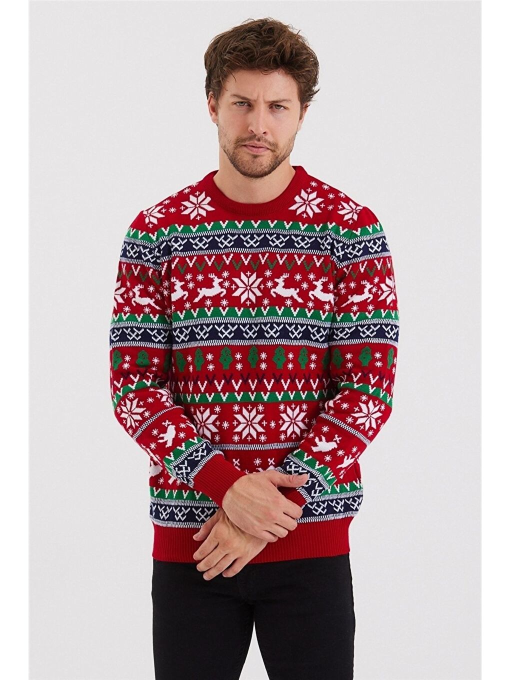 Karışık Erkek Christmas Yılbaşı Kazağı-2