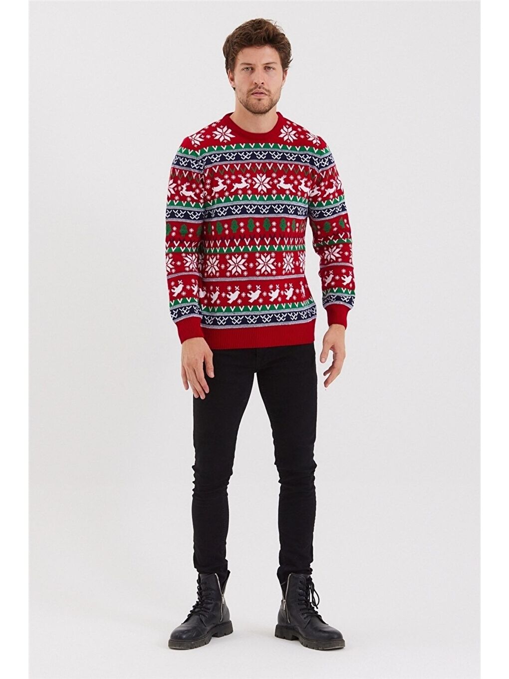 Karışık Erkek Christmas Yılbaşı Kazağı-4