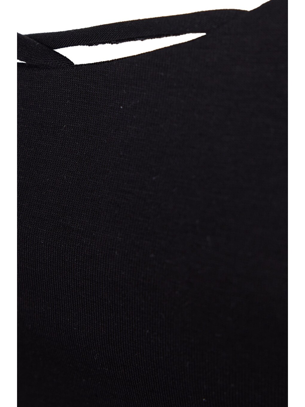 Kadın Slim Fit Dar Kesim Pamuklu İnce Askılı Siyah Crop Atlet-4