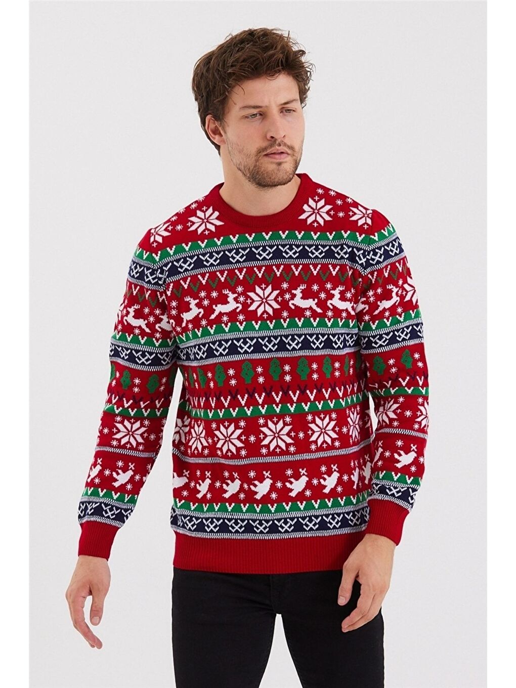 Karışık Erkek Christmas Yılbaşı Kazağı-5