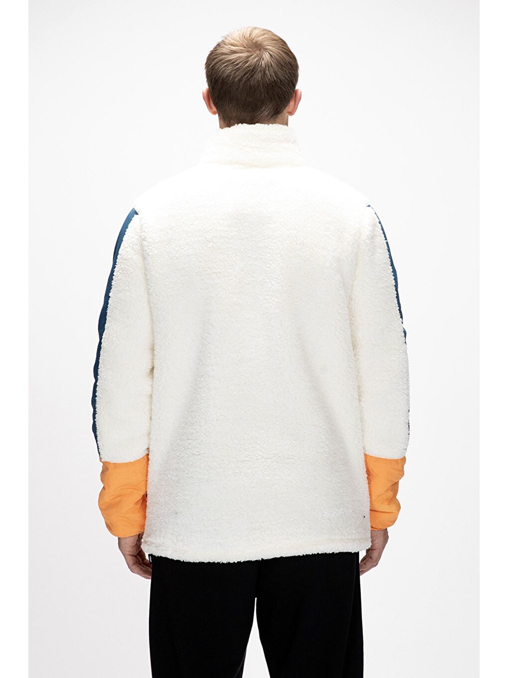 Beyaz Bomb Marshmallow Yarım Fermuarlı Erkek Polar-2