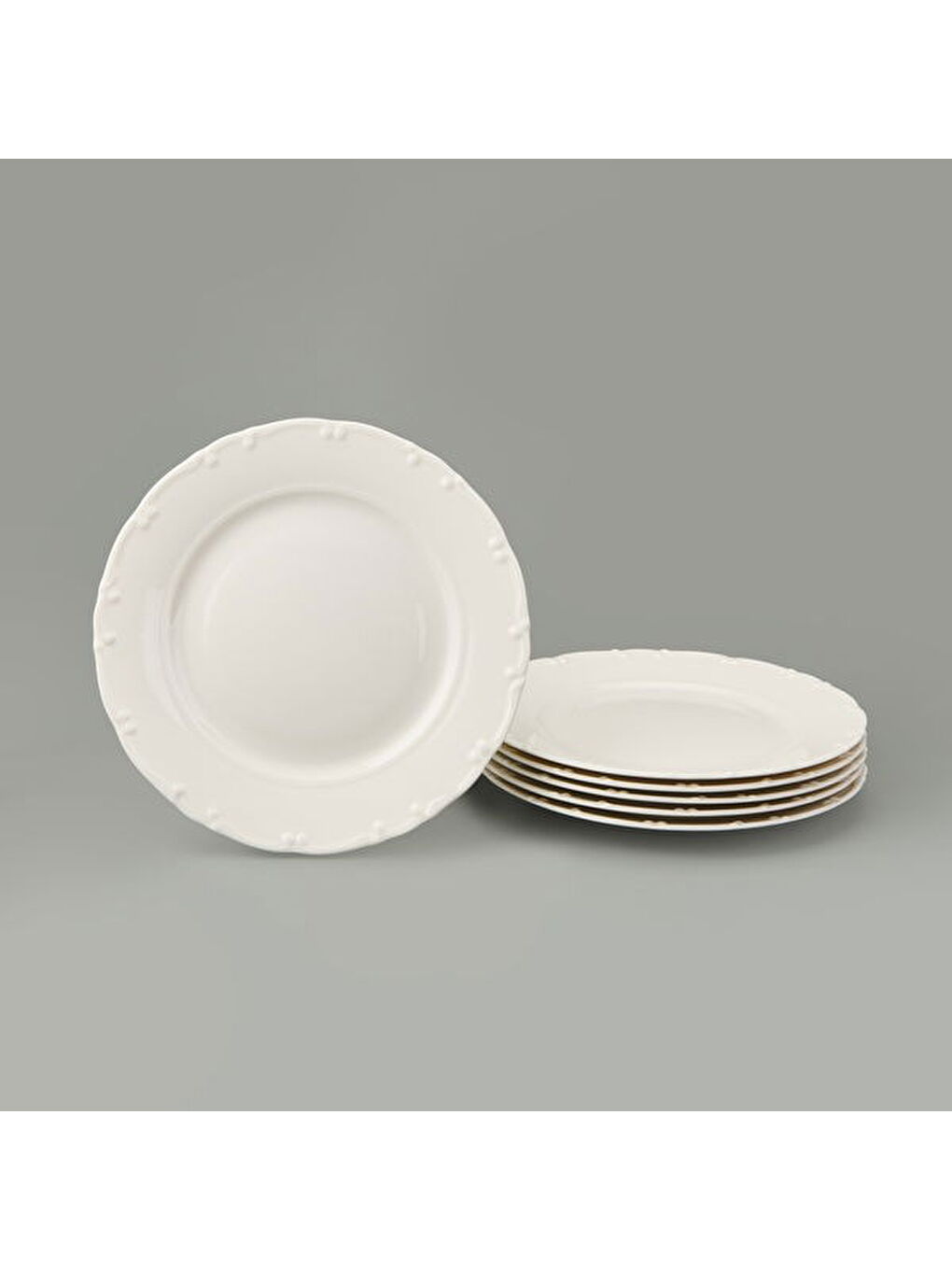 Ekru Liana 6'lı Servis Tabağı - Krem - 25 cm-3