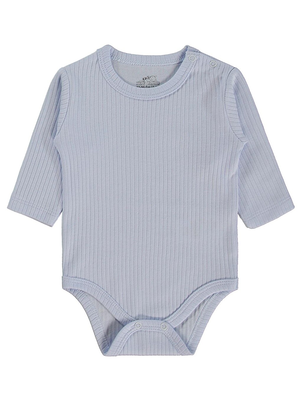 Uzun Kol Basic 3'lü Set 1-18 Ay Çıtçıtlı Badi - Mavi-2