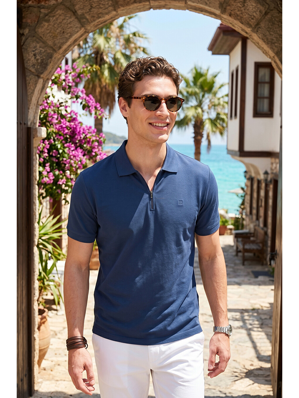 İndigo Regular Fit Fermuarlı Polo T Shirt 5904069