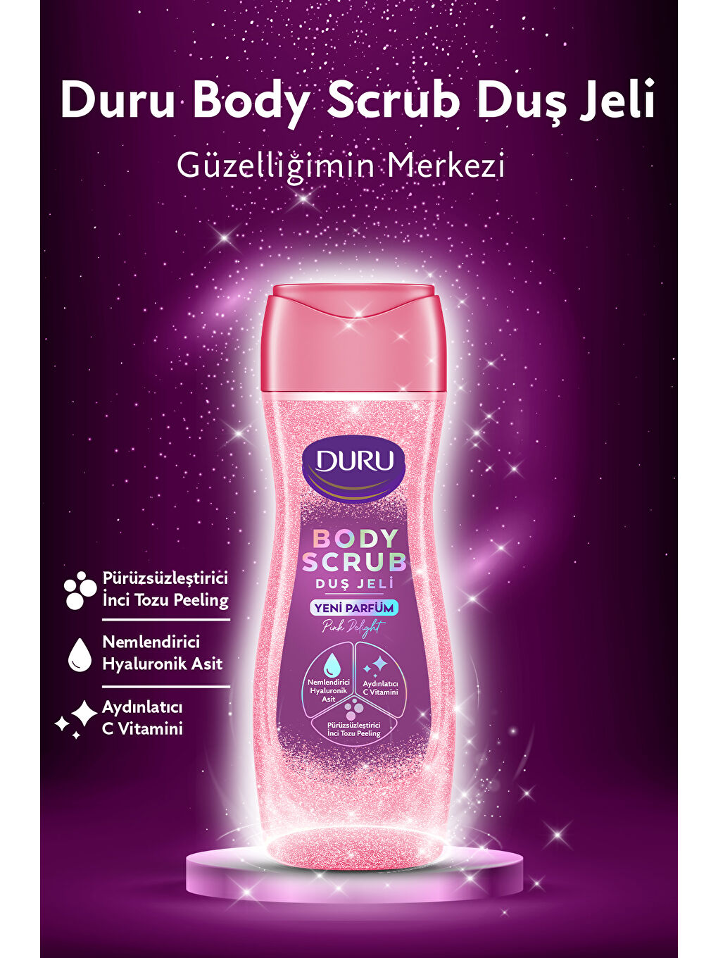 Body Scrub Pink Delight & Ice Light Duş Jeli 2x450 ML-1