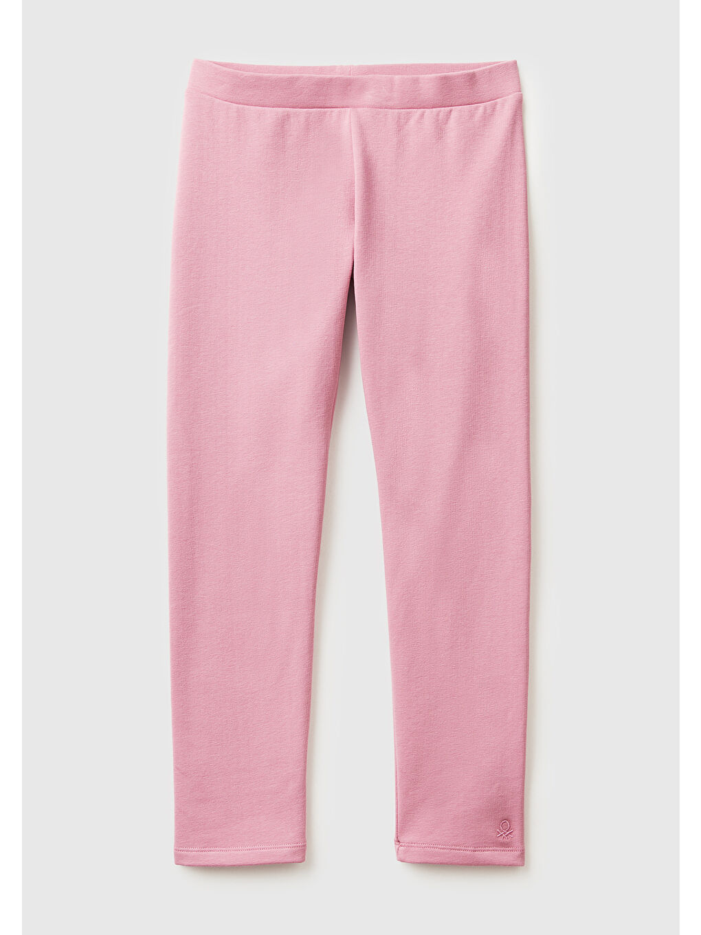 Pembe Kız Çocuk Gül Kurusu Logo İşlemeli Regulat Fit Tayt