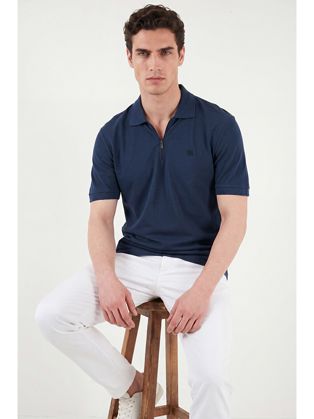 İndigo Regular Fit Fermuarlı Polo T Shirt 5904069-3
