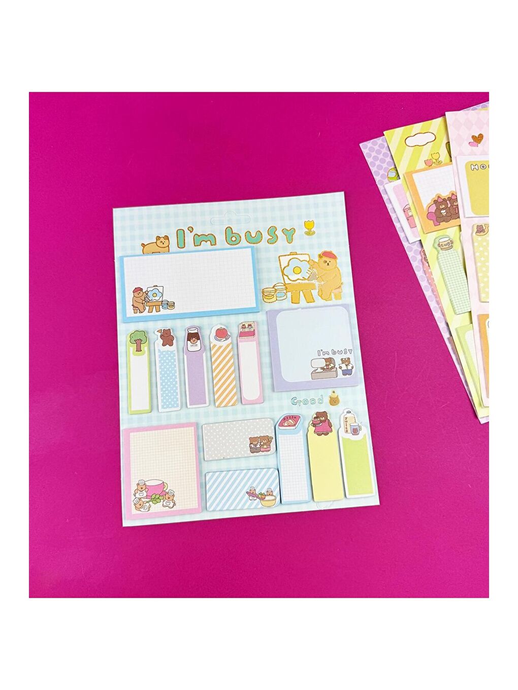 Sevimli Ayı Tasarımlı Post it Seti-1