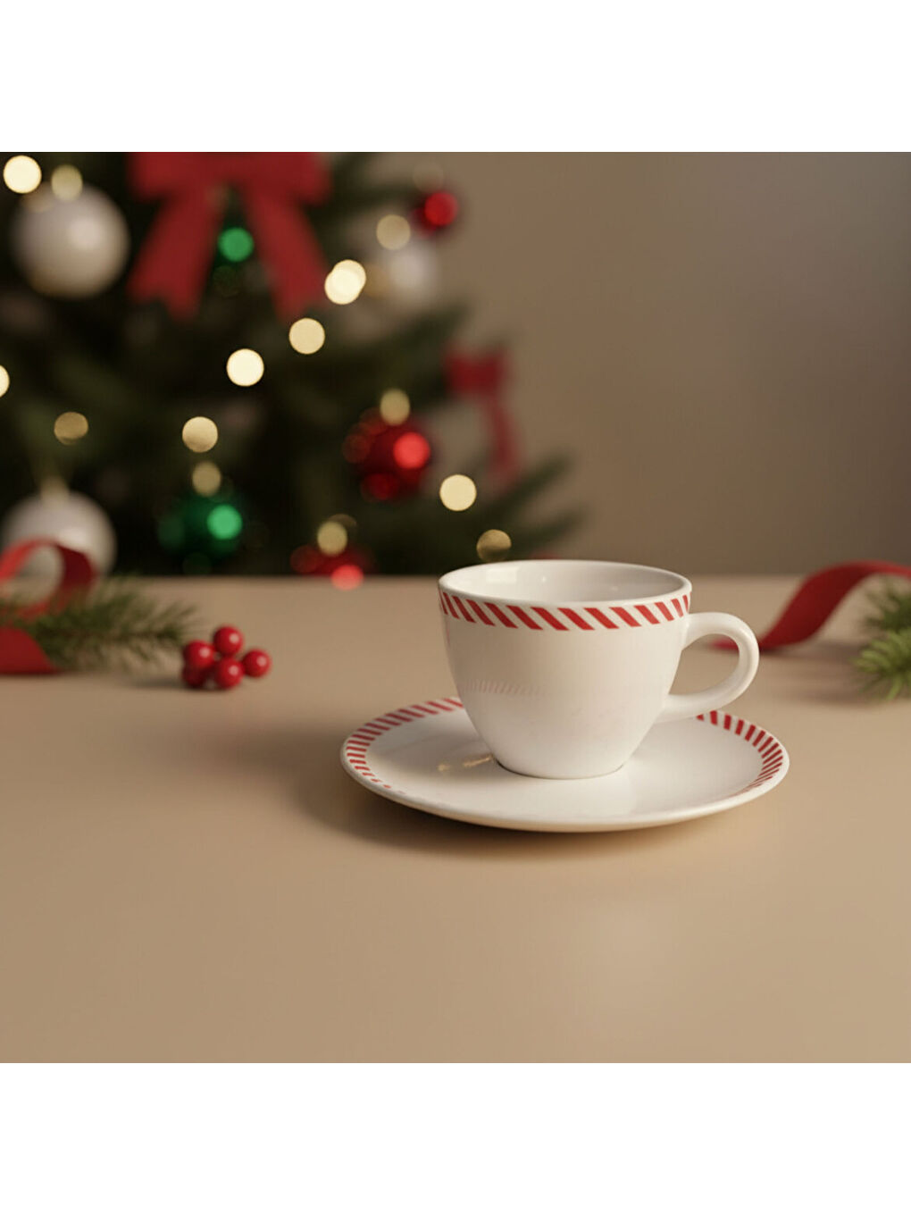 Ekru Bistro Red Glow Çay Takımı 6830-1