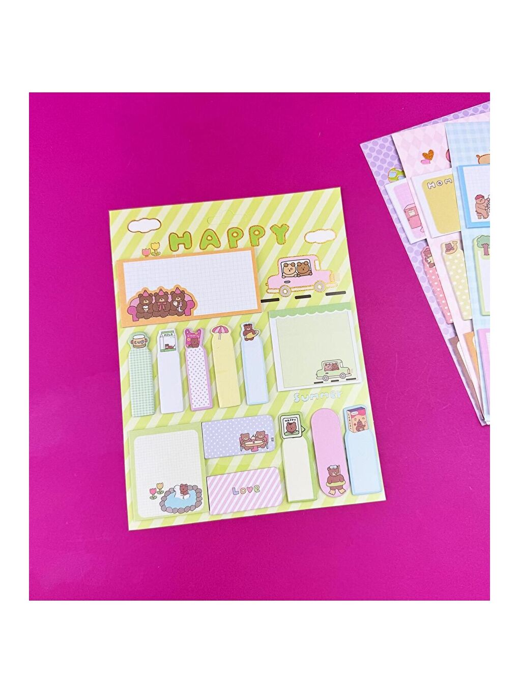 Sevimli Ayı Tasarımlı Post it Seti-3